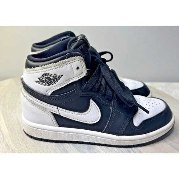 Size 12.5C Kids- Air Jordan 1 Retro OG High Black White FD1412-010 - Picture 5 of 8